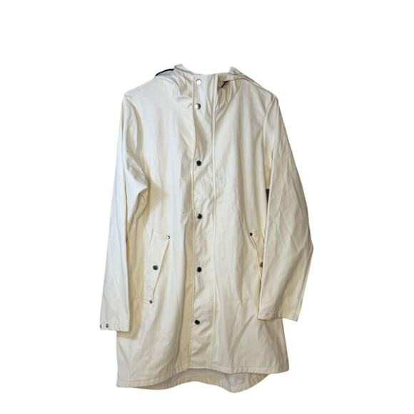 Anypoem Jackets & Blazers - Anypoem Women's Long Off-White Waterproof Hooded Raincoat Trench